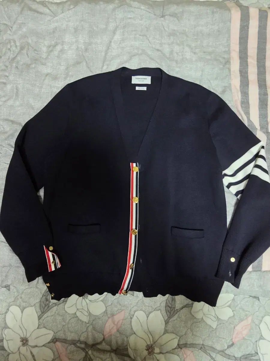 トム ブラウン ミラノ スティッチ カーディガン ネイビー ほぼ