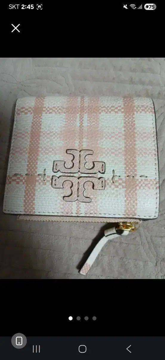 トリーバーチ チェックパータン 二つ折り財布 良好