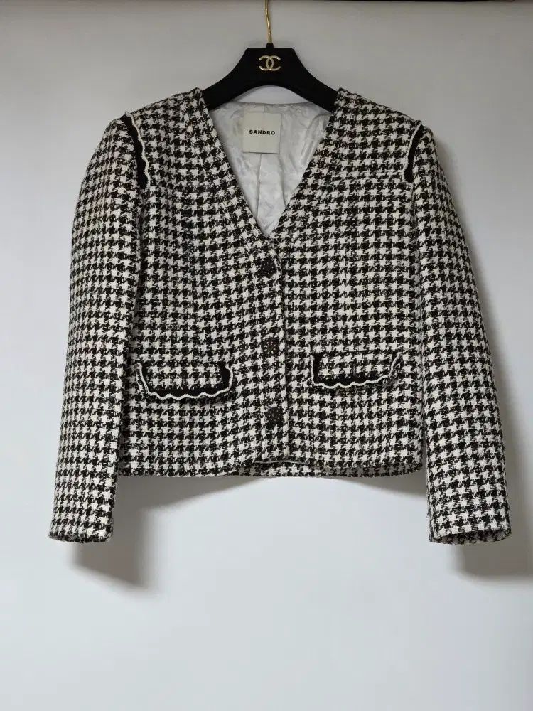 サンドロ SANDRO 24 ハウンドトゥース ツイード ジャケット