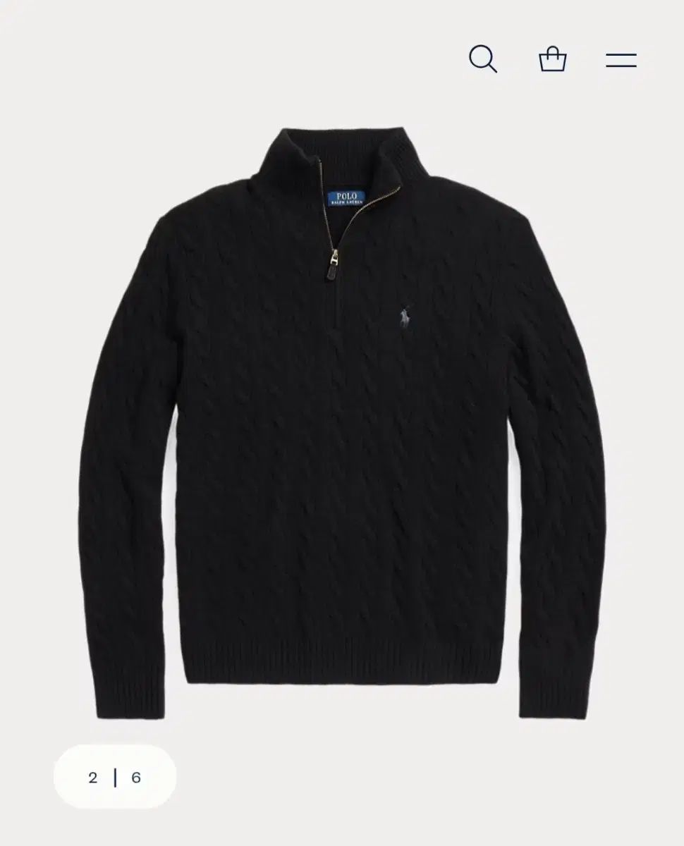 ♥ ポロ ラルフローレン ケーブル ウール カシミア セーター ニット ブラック L