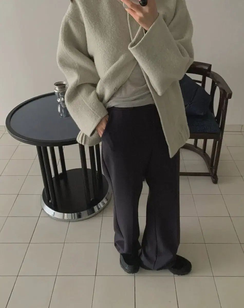 マレ mare 25 fw 起毛バンディング ブーツカット ブラック スモール