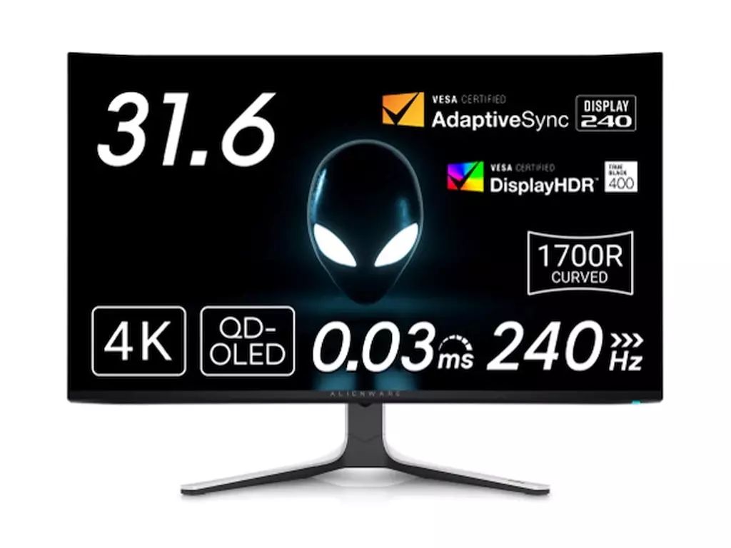 中古】PCハード DELL Alienware 32 4K QD-OLED ゲーミングモニター