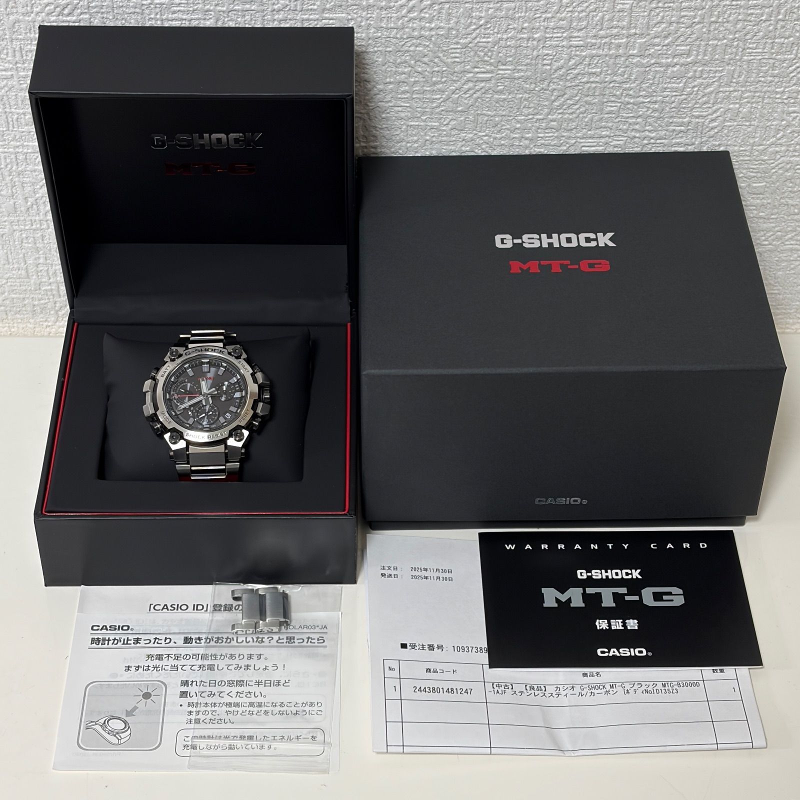 T 763 保証付き 正常稼動 CASIO カシオ 電波ソーラー Bluetooth G SHOCK MTG Series B 3000 D 1 AJF 時計 メンズ ユニセックス