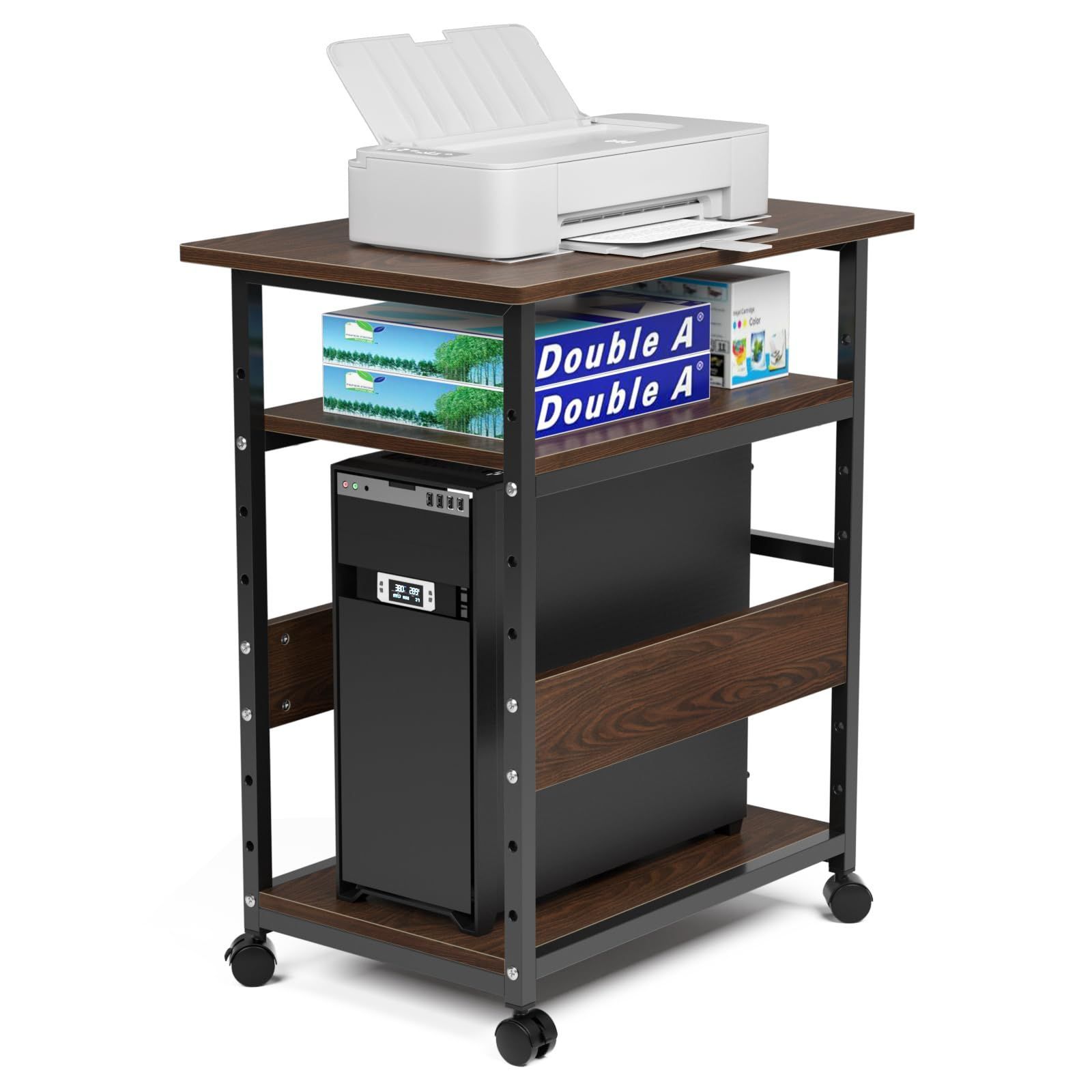 商品 HT 8543 棚板高さ調節 サイドワゴン デスクワゴン パソコンワゴン 高さ70 cm 40 奥行 60 幅 スリム ラック ワゴン 収納 机下 デスク下 3段 キャスター付き cpuワゴン pcワゴン