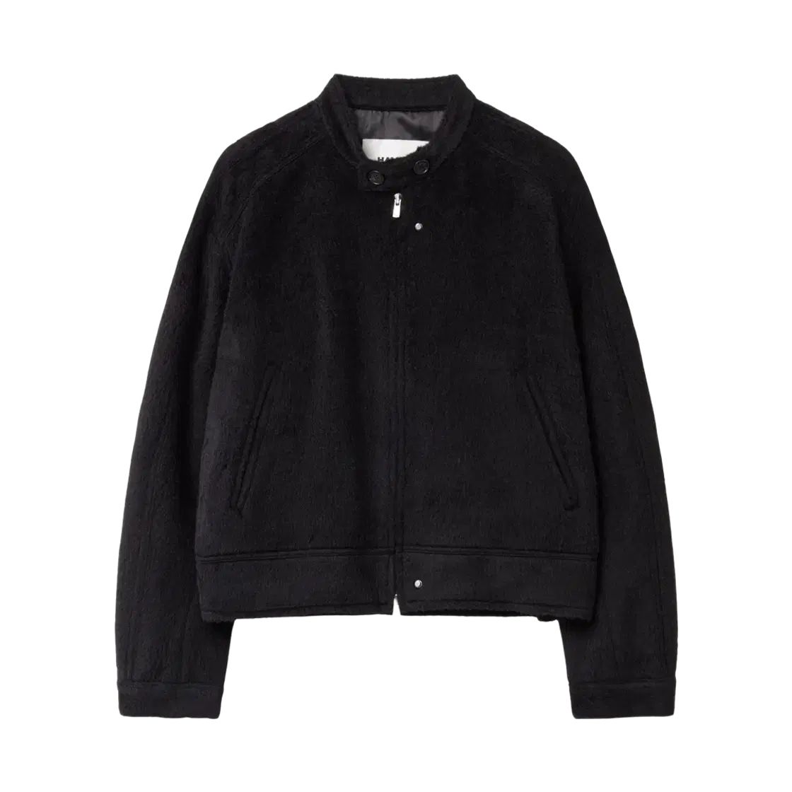 2 HALEINE９ アレンヌ 3 D パデッド アルパカ バイカー ジャケット ブラック