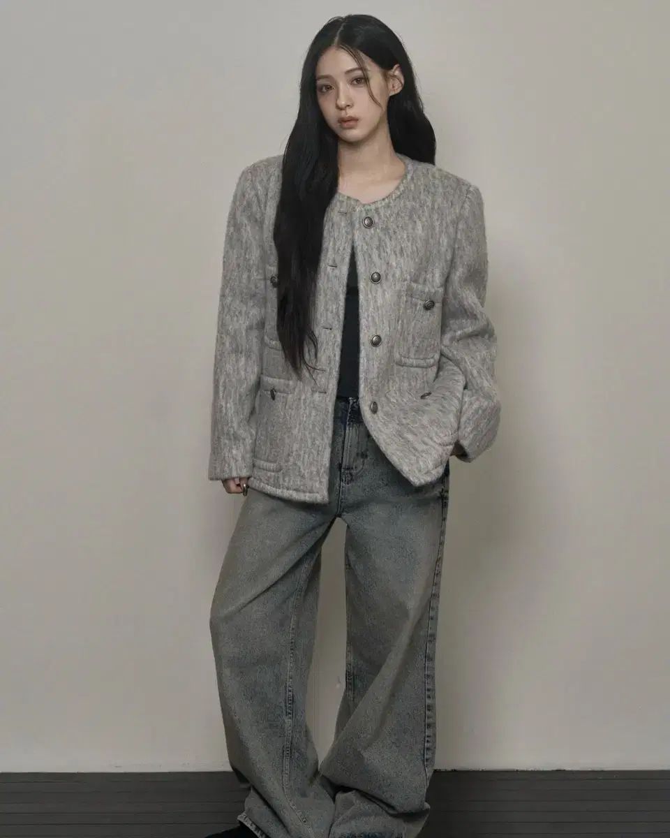 カーキポイント アンチック ウール ジャケット グレー