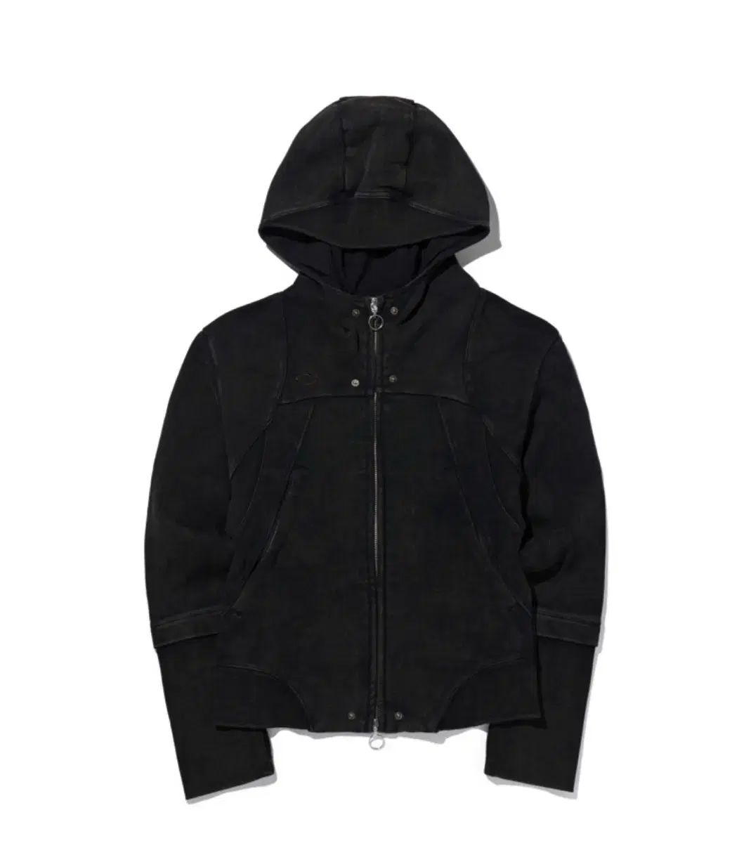 ミスチーフ RHOMBUS エンブロイダリー ジップアップ ウォッシュド ブラック