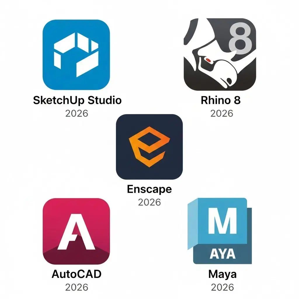 2026 最新 Rhino 8 Enscape SketchUp AutoCAD Maya Win