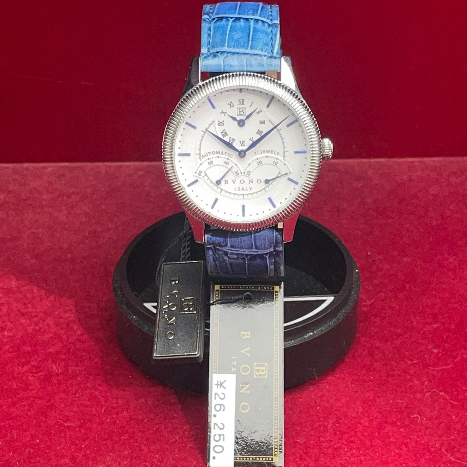  90 s ♥ BVONO ITALY 自動巻 尾錠 シースルーバック 自動巻き時計 腕時計(アナログ)