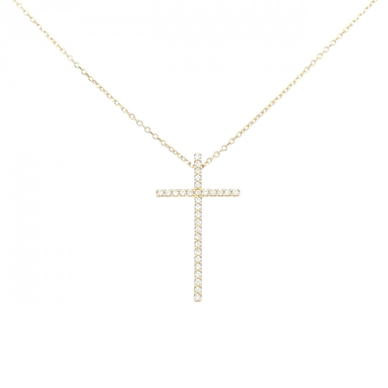 スタージュエリー クロス ダイヤモンド ネックレス 0 08 CT
