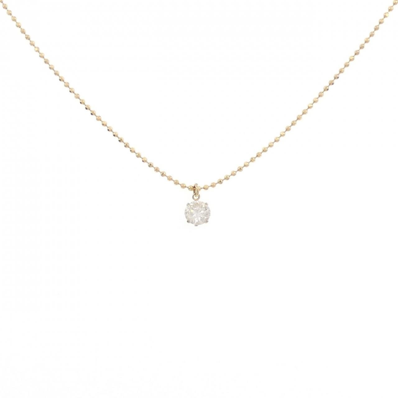 K 18 YG ソリティア ダイヤモンド ネックレス 0 45 CT