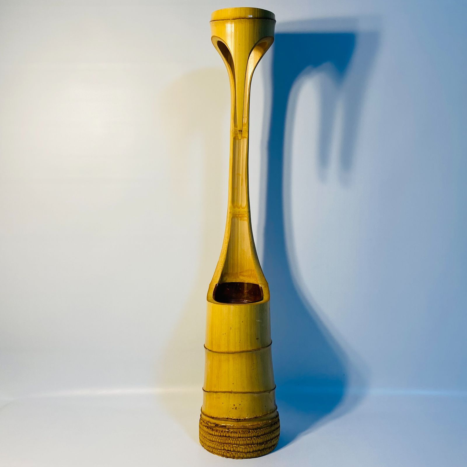 鶴首花入 竹製 銅 根 花瓶 花器 華道 花道 お花 生け花 花立 水盤 水器