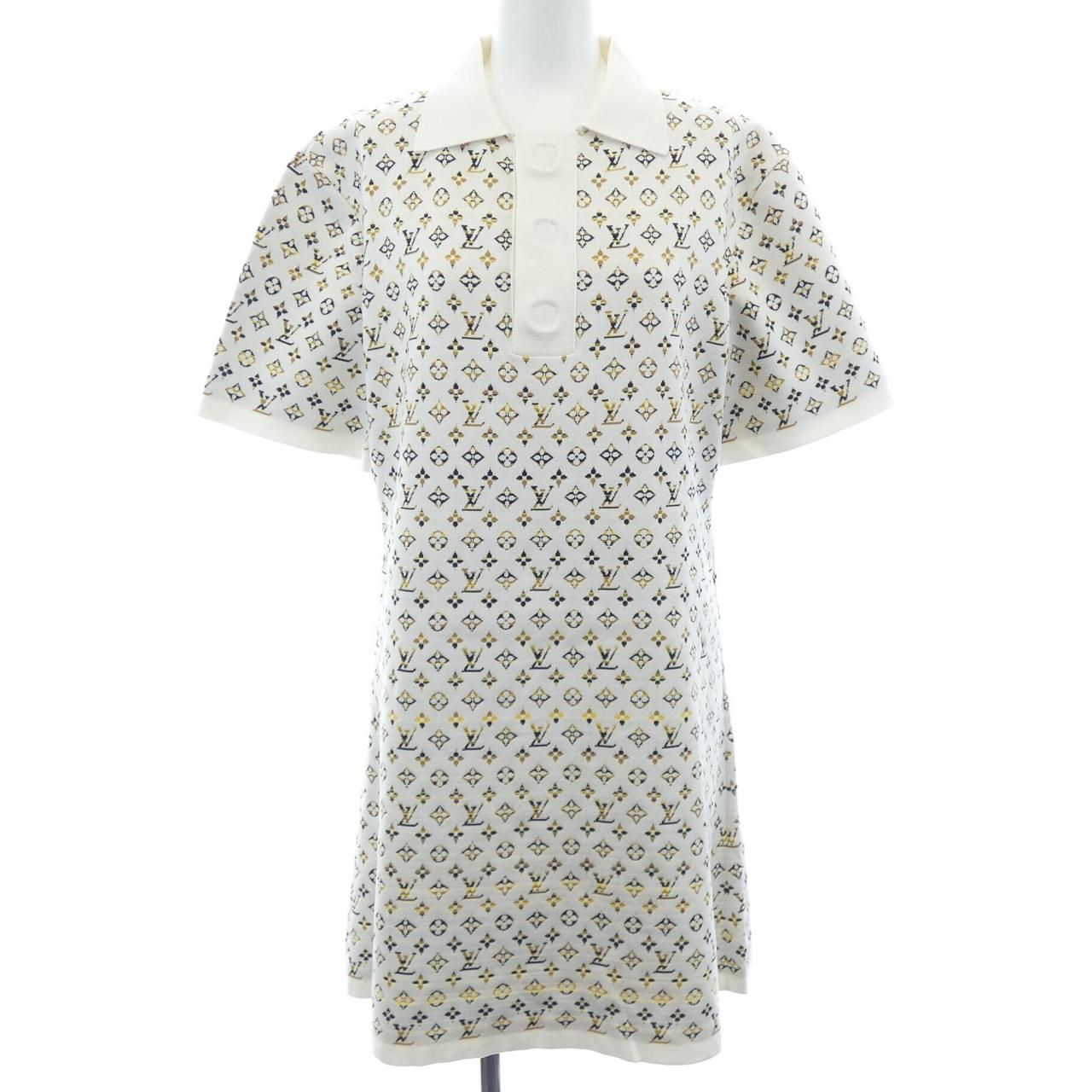 ルイヴィトン LOUIS VUITTON パイソンエフェクトモノグラムジャカード ポロドレス ワンピース