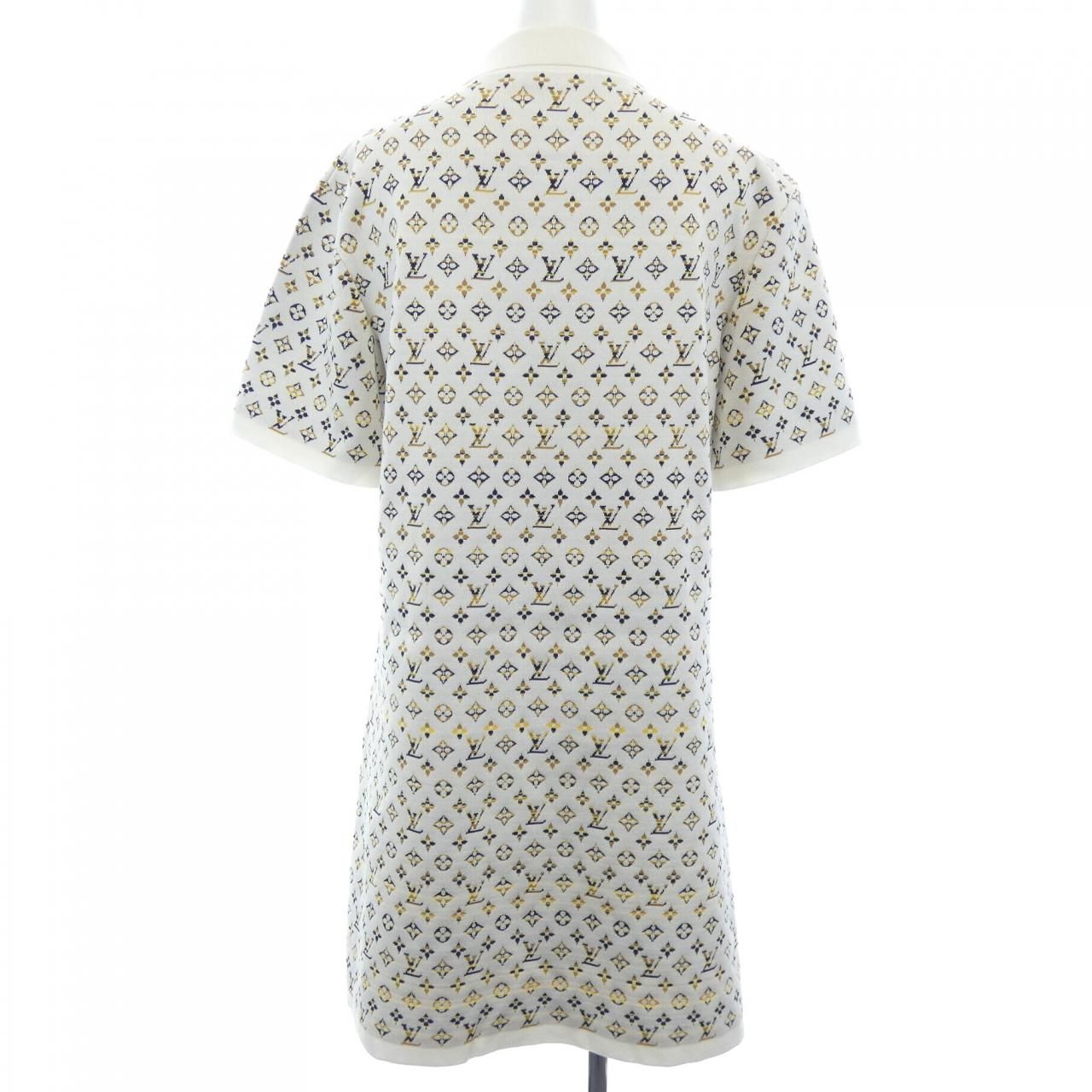 ルイヴィトン LOUIS VUITTON パイソンエフェクトモノグラムジャカード ポロドレス ワンピース