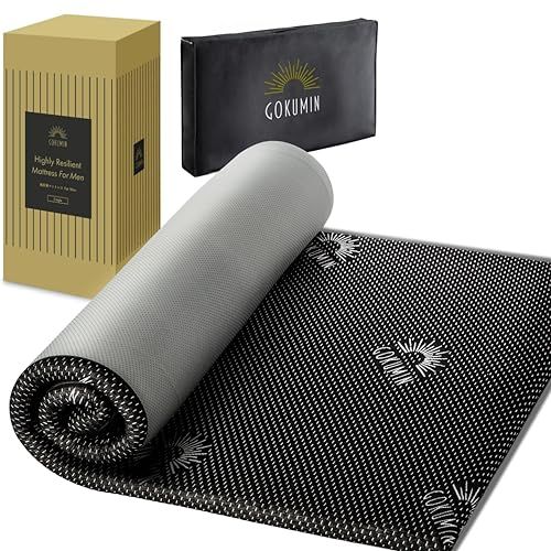 GOKUMIN マットレス 高反発マットレス 厚さ5 cm 硬め 180 N 耐圧分散 消臭 抗菌 ウレタン 高密度32 D ベッドマット 高反発 敷布団 眠 ブラック シングル 長さ195 mssm m