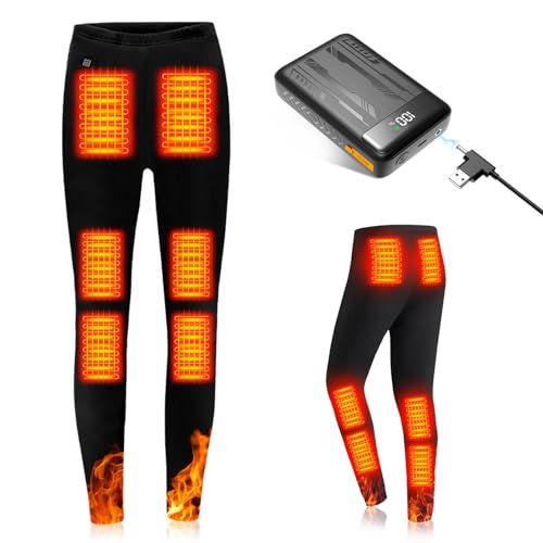 THOUSTA 電熱パンツ 加熱パンツ 高温版75℃-40000 mAh付 12つヒーター内蔵 DC 7.4 V|USB給電 3段階温度調整 日本製繊維ヒーター 速暖 通勤通学|スキー|登山|釣り 電熱ズボン m