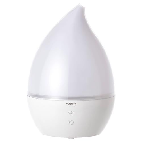 山善 加湿器 超音波式 大容量 2 8 L 和室4畳 洋室7畳 まで アロマオイル対応 LEDランプ しずく型 360度回転ツインノズル 水タンク取外し ホワイト MZ FCT 28 W po 4 b 68 d 55 c