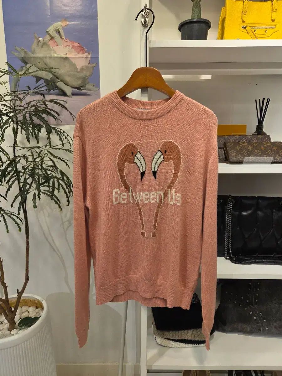 アンダースンベル ピンク フラミンゴ ニット Tシャツ