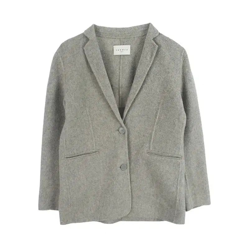 SANDRO サンドロ WOMEN S ウール ブレンド ボタン ロゴ トゥ ブレーザー