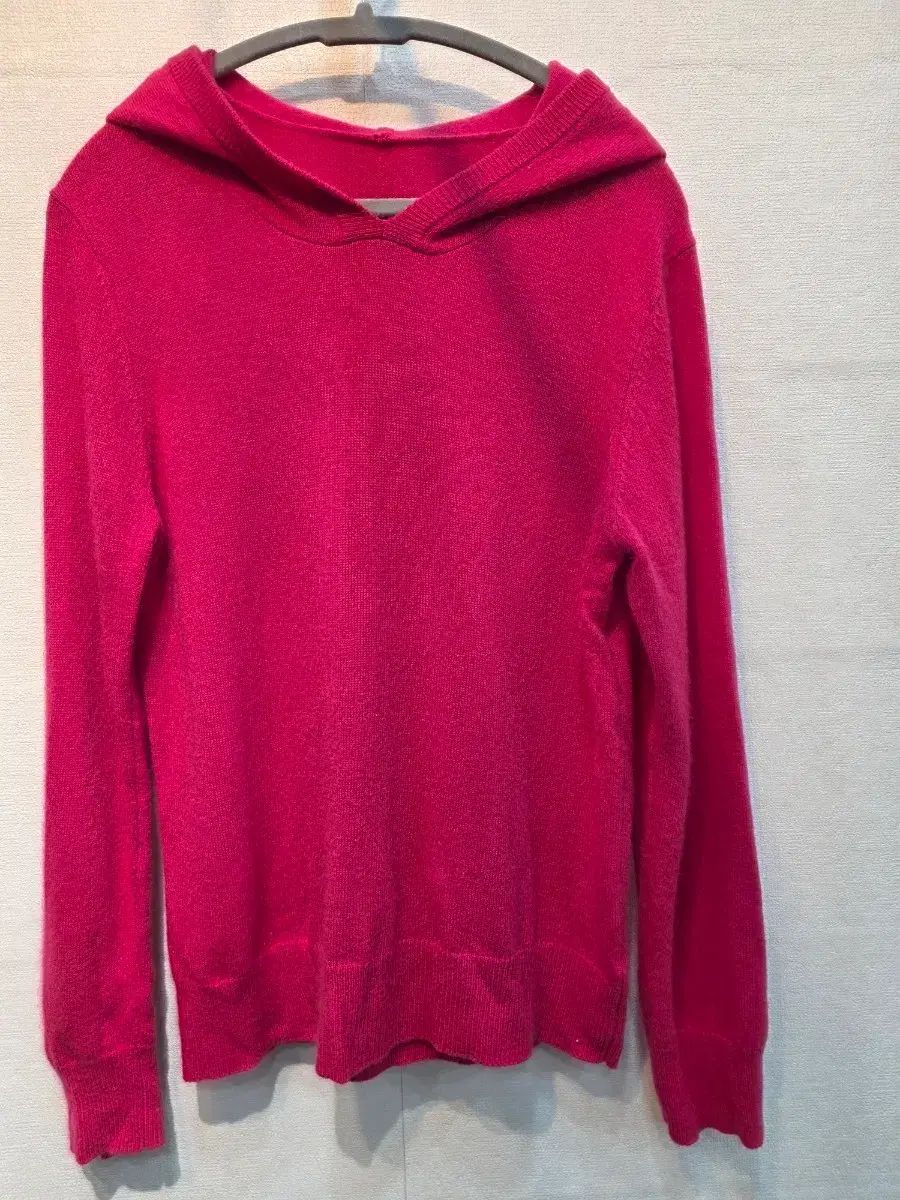 カシミア100 ピンク WHO フード ニット 66