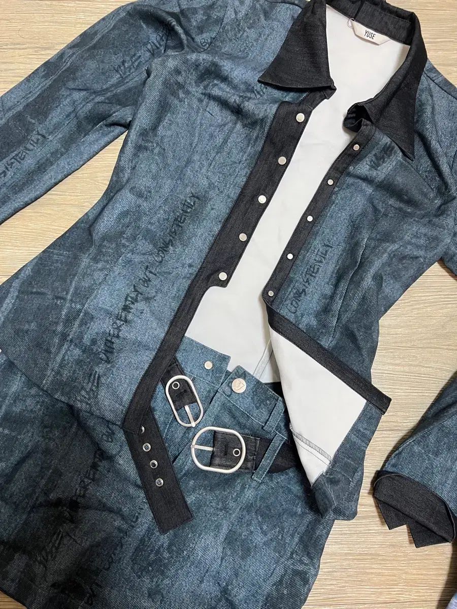 YUSE デニム スタイル セットアップ ジャケット スカート