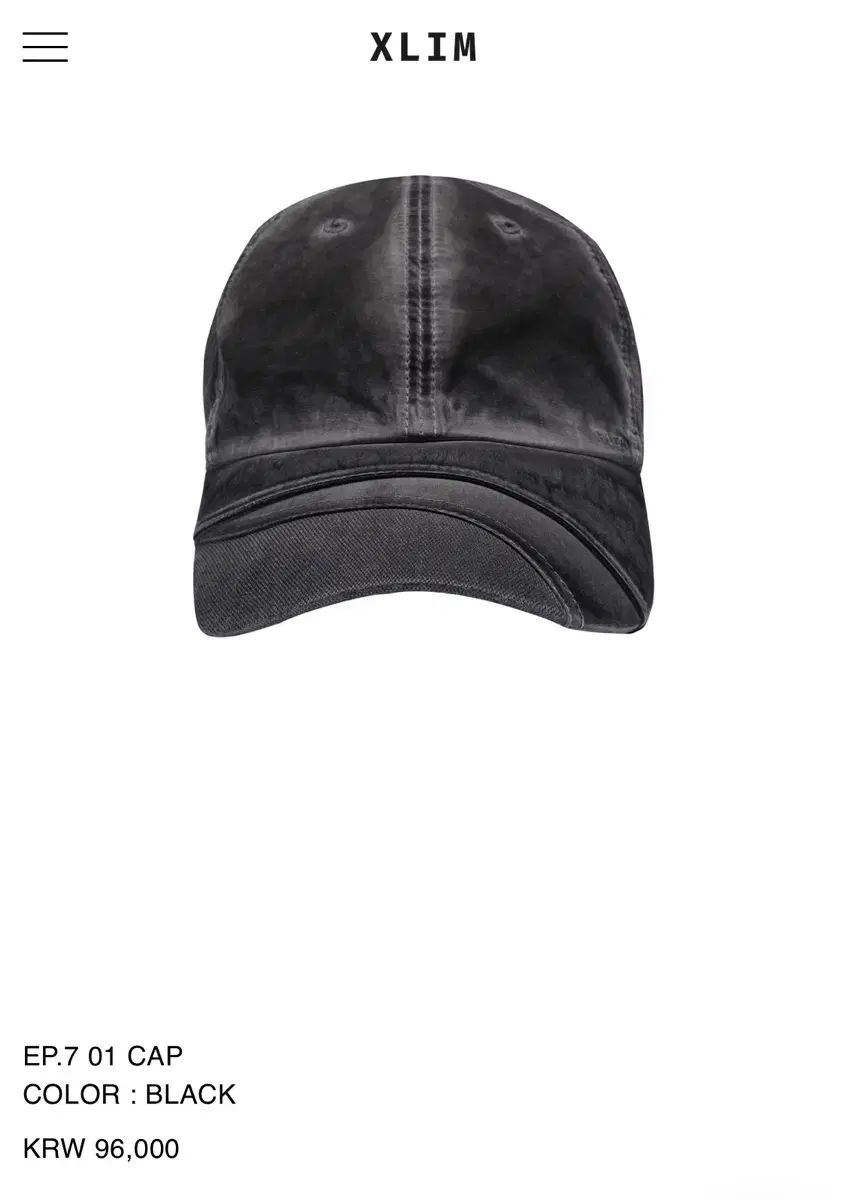 XLIM EP 7 01 ブラック ベースボールキャップ