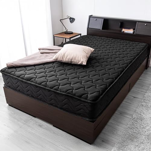 タンスのゲン マットレス シングル 厚22 cm 高密度 ポケットコイル 通気性 3 Dメッシュ 二層ウレタン ニット生地 シックハウス対策済 ベッドマットレス ブラック 114350 m