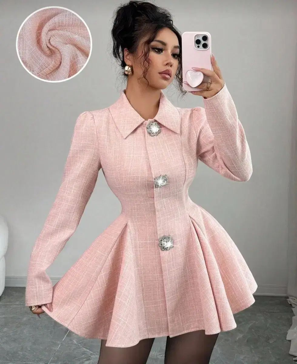 ツイード フ ピンク ONE PIECE コート