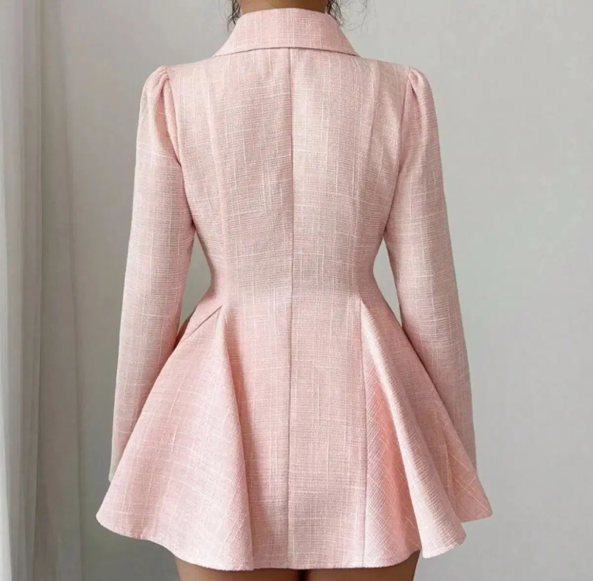  ツイード フ ピンク ONE PIECE コート 長袖 七分袖 ひざ丈ワンピース