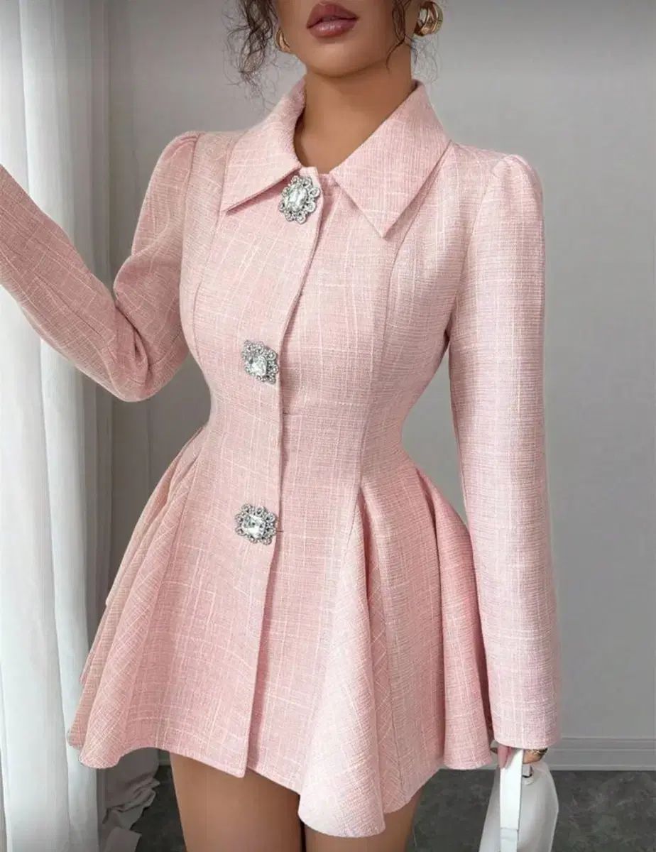 ツイード フ ピンク ONE PIECE コート