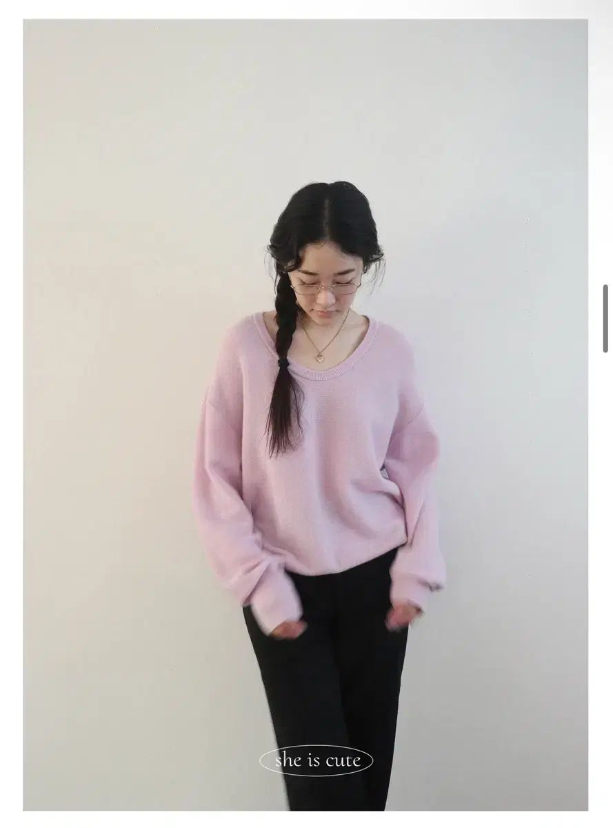 Sheiscute ウォームピクニック ニット ベビーピンク