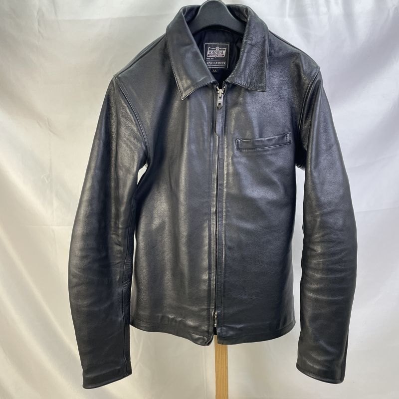 01 w 5995 KADOYA カドヤ K S LEATHER ケーズレザー シングルライダースジャケット レザージャケット ブラック サイズXL 韓国製 メンズ アウター 牛革 品