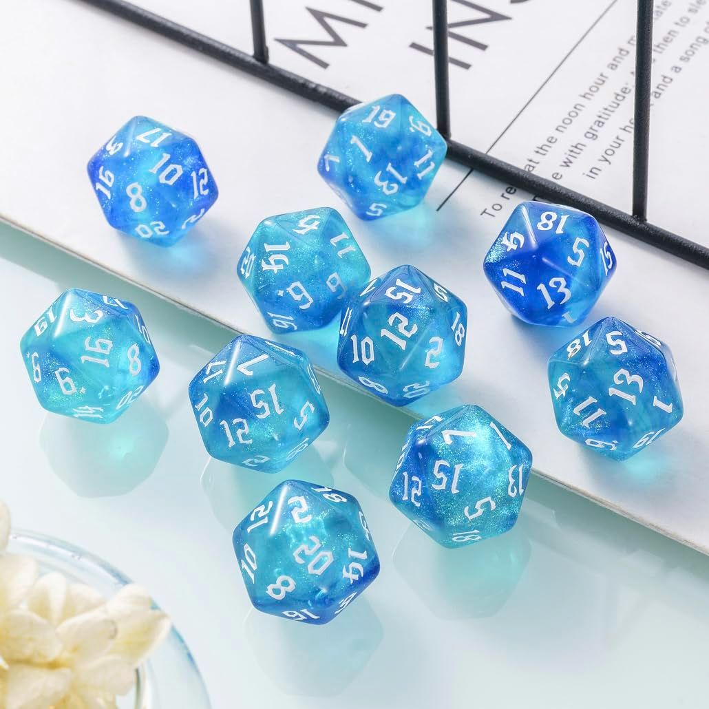 数量 多面体ダイス D 20 サイコロ Yourandoll 20面ダイス mm DND TRPG MTG サイコロなどテーブルゲーム用 ブルー グリーン