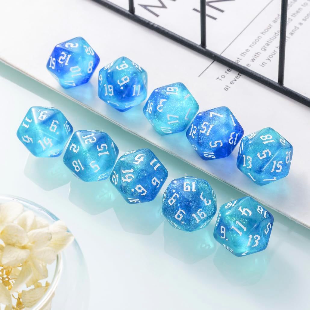  数量 多面体ダイス D 20 サイコロ Yourandoll 20面ダイス mm DND TRPG MTG サイコロなどテーブルゲーム用 ブルー グリーン その他 文房具 事務用品