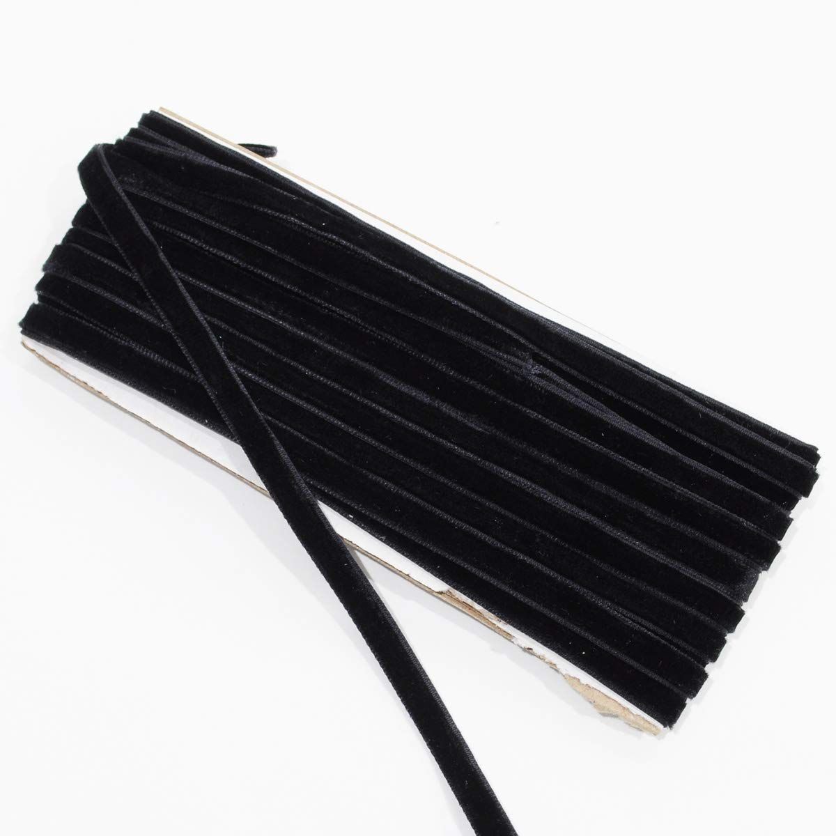 ブラック リボン 手芸 約4 5 m 5ヤード 6 mm幅 ベルベットリボン 両面 MYmama