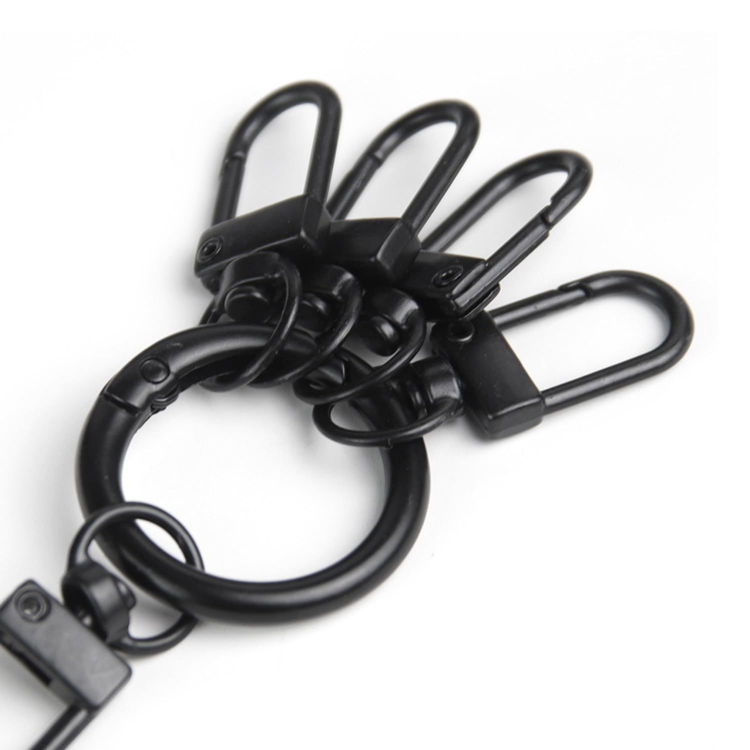 在庫処分 回転フック 360度回転 アクセサリー セット 金具 ワンタッチ式 キーホルダー ナスカン と 丸型 カラビナ AMUU キーリング ニッケル