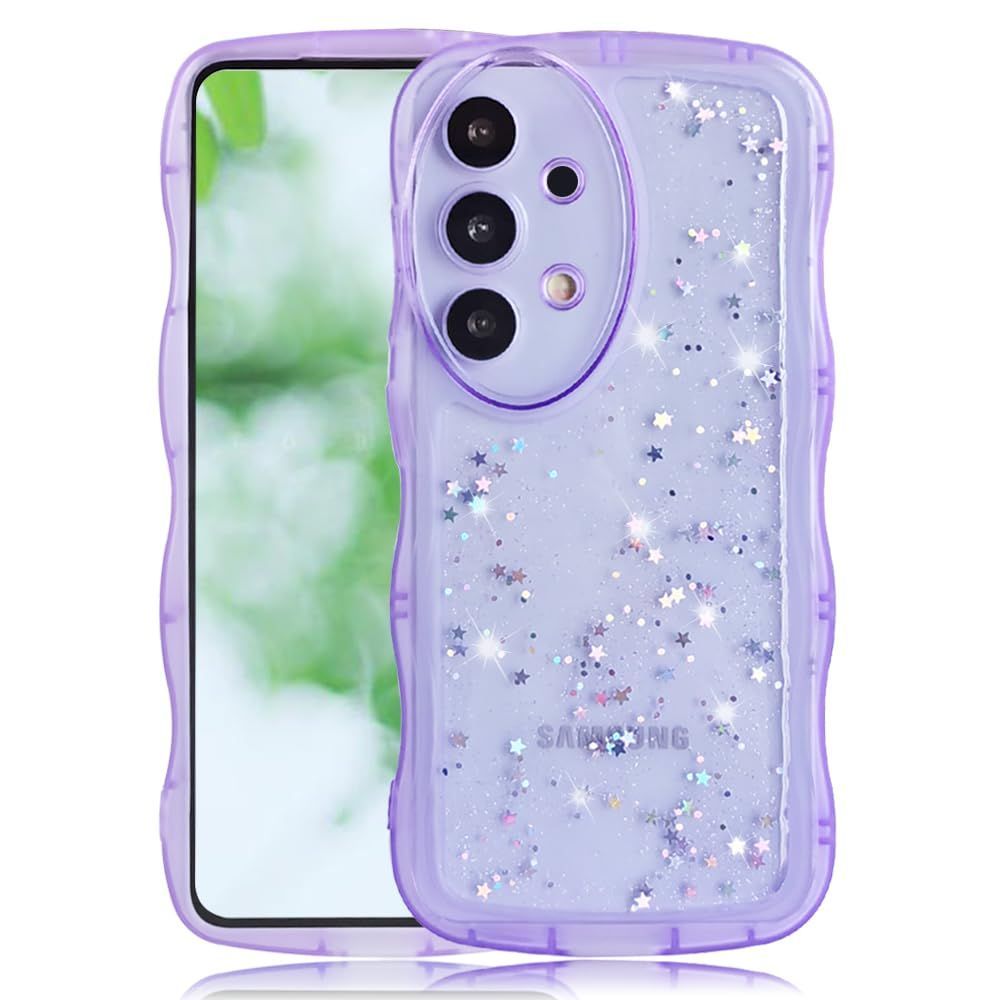 パープル カバー 4 G 5 ギャラクシーA 52 対応 ストラップホール付き 指紋防止 滑り止め 傷防止背面 薄型 tpuソフト かわいい キラキラ クリア SC 53 B ケース A Galaxy スマホケース