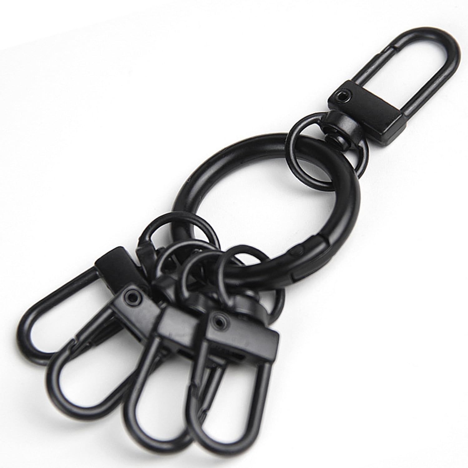  在庫処分 回転フック 360度回転 アクセサリー セット 金具 ワンタッチ式 キーホルダー ナスカン と 丸型 カラビナ AMUU キーリング ニッケル その他 文房具 事務用品