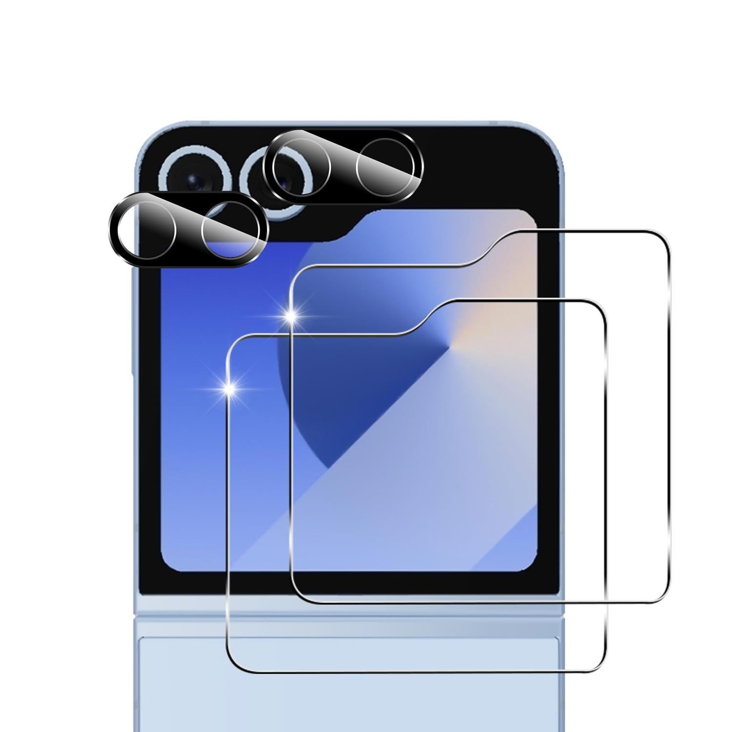 在庫 対応 ギャラクシー z flip 指紋認証 6 フィルム 強化ガラスフィルム ケース 硬度9 H 日本旭硝子製 レンズ保護フィルム Galaxy 保護フィルム キズ防止 耐衝撃 飛