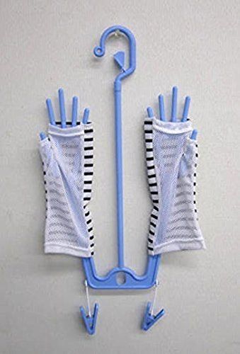 バイク ゴルフ スキー キッチン キーパー 野球 スノボ 園芸 洗車 作業用 乾燥 革 炊事用 ゴム手袋 重ね吊り ピンチ付 日本製 ライトブルー GH 01 C 手袋ハンガー 物干し サワフジ