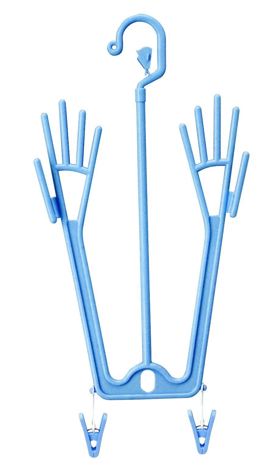 バイク ゴルフ スキー キッチン キーパー 野球 スノボ 園芸 洗車 作業用 乾燥 革 炊事用 ゴム手袋 重ね吊り ピンチ付 日本製 ライトブルー GH 01 C 手袋ハンガー 物干し サワフジ