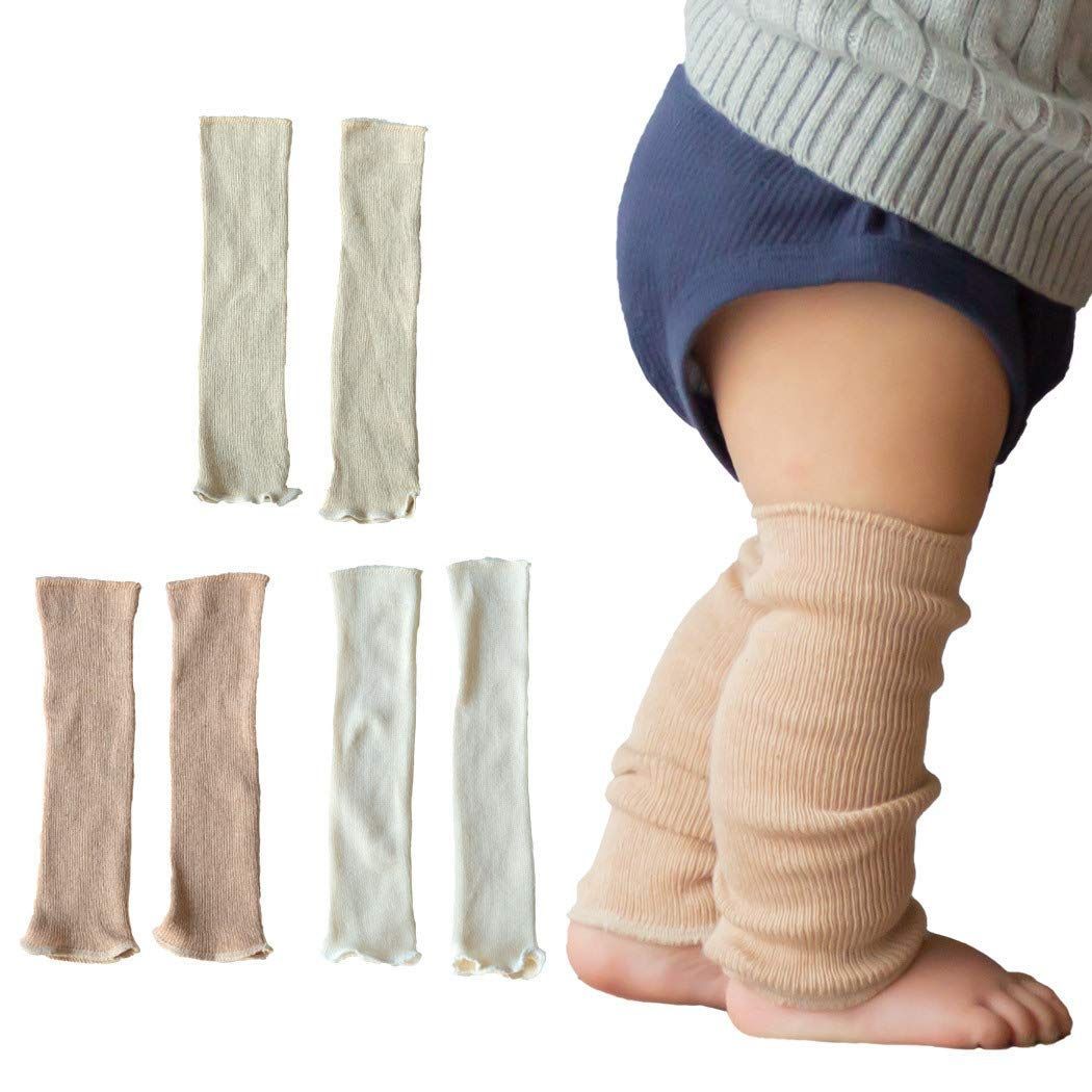 在庫 3足組 レッグウォーマー ベビー ソワン オーガニックコットン リブ編み 赤ちゃん SOWAN 女の子 男の子 日本製
