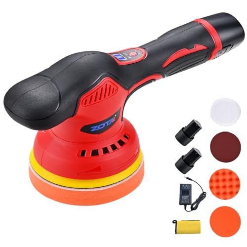 迅速に発送 ZOTA 電動ポリッシャー 125 mm ポリッシャー 車 ダブルアクション 8段変速 12Ｖバッテリ一 小型 強力 偏心構造 残量表示 ポリッシャ- コードレス 鏡面磨き 錆落し ランダムオービットサンダー ながら洗車 ポリッシャ 艶出し