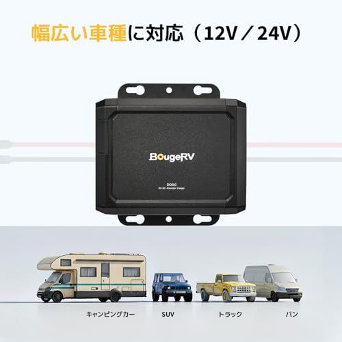 迅速に発送 BougeRV 走行充電器12 V 24 600 W高出力 6倍急速充電 過電圧 低電圧保護 過熱保護 冷却ファン内蔵 99 全ポータブル電源に対応 取り付け簡単 アプリ操作可 2 5時間で1000 Whフル充電 DC 発電機 ポータブル電源 防災関連グッズ