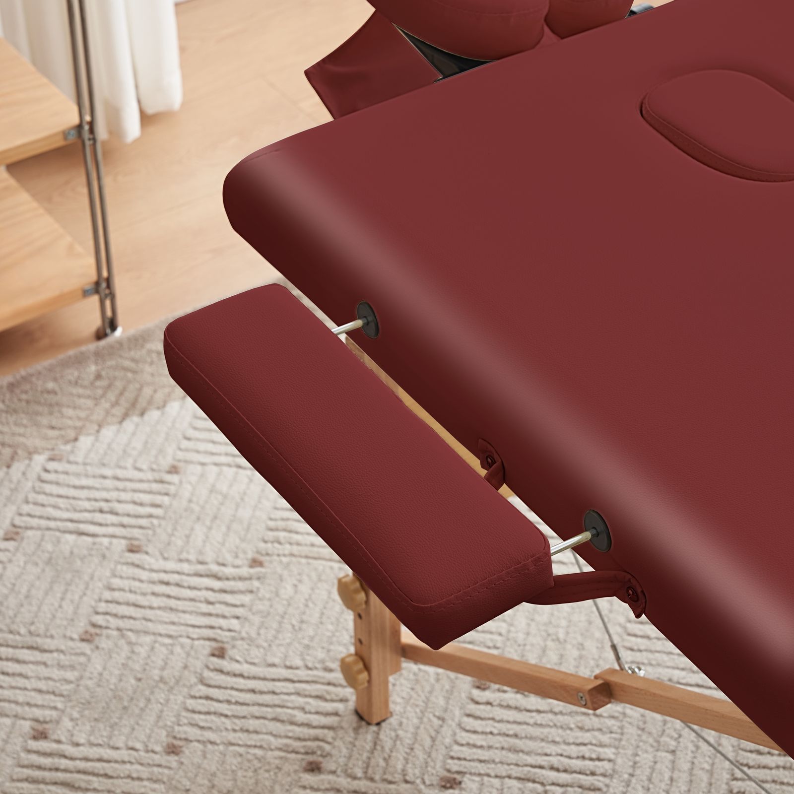 【ワイン】 マッサージベッド 折りたたみ コンパクト超軽量エステベッド施術ベッド マックスサイズ】【ワイン】 マッサージベッド 折りたたみ コンパクト