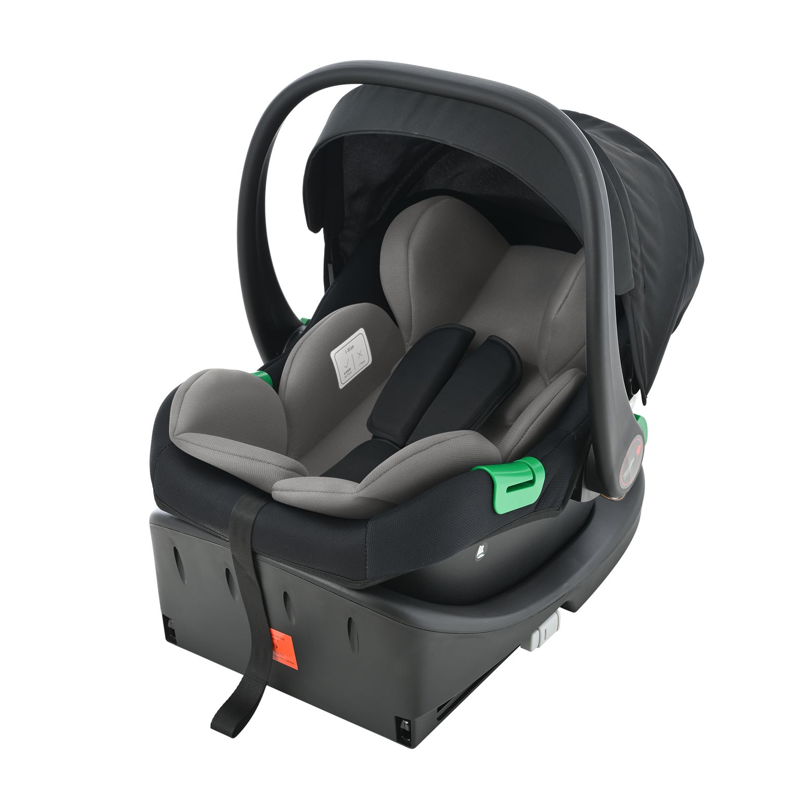 ベビーカーに取り付ける チャイルドシート 新安全基準 R 129適合 新生児 ISOFIX 0歳～18ヶ月 40～85 cm キャノピー ジュニアシート 洗える ベビーシート 出産祝い 車 ブラック グレー
