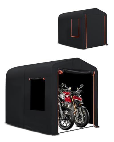 Mサイズ Mozan サイクルハウス バイクガレージ サイクルポート バイクシェルター 自転車テント 中型バイク 2台用 3台用 車庫 自転車置き場 バイクテント 耐水圧3500 mm 難燃加工 屋外簡易 家庭用 物置 収納 防水 日よけ 日本語説明書 m