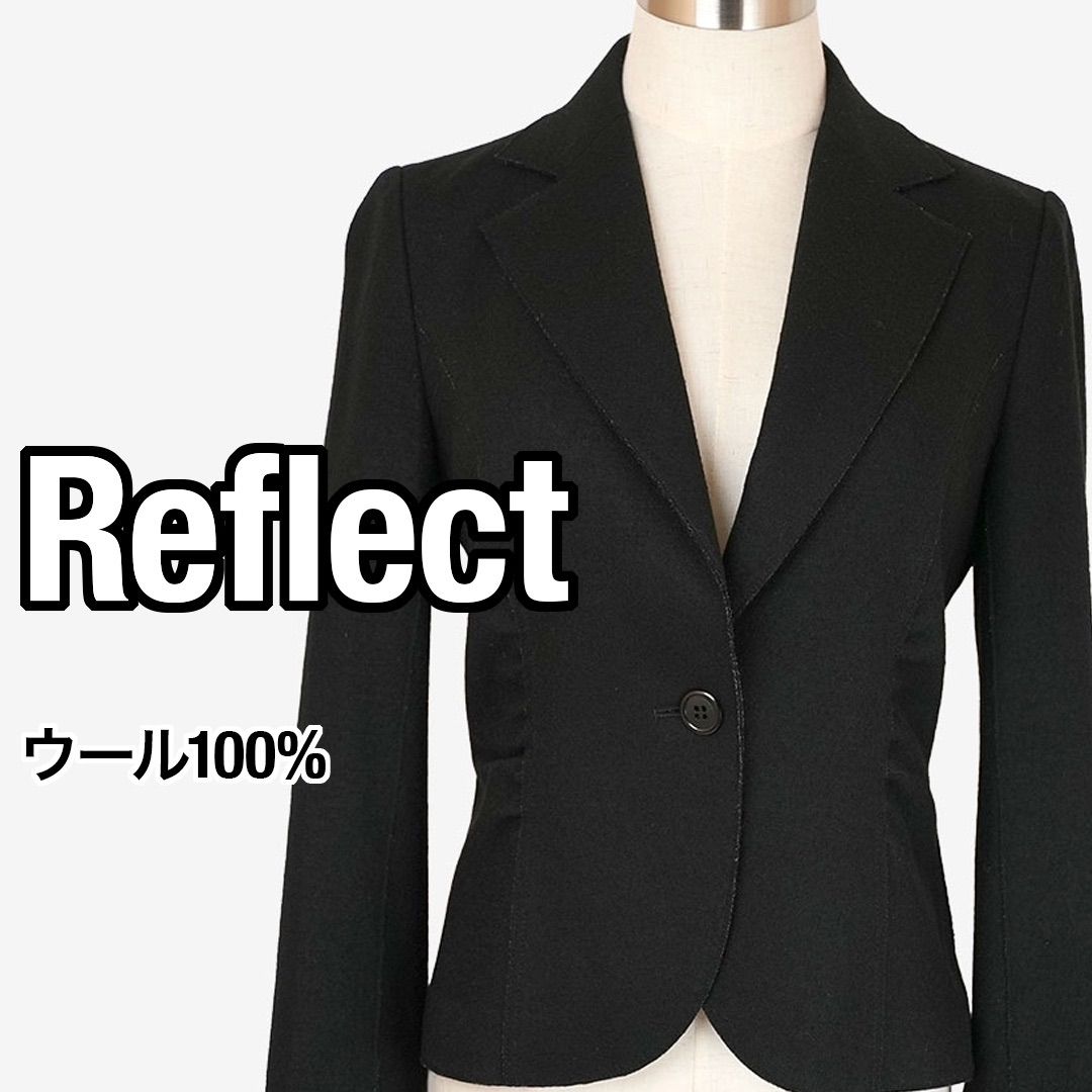Reflect リフレクト テーラードジャケット ウール100% 日本製 黒 