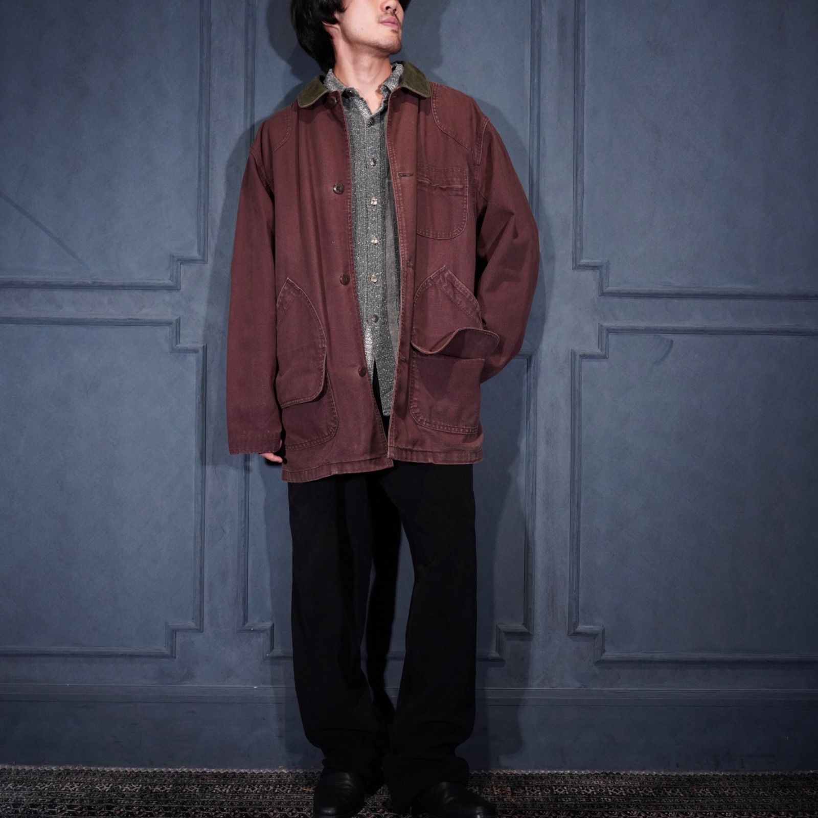 80's USA VINTAGE LL Bean CORDULOY COLLAR DESIGN DUCK COVERALL