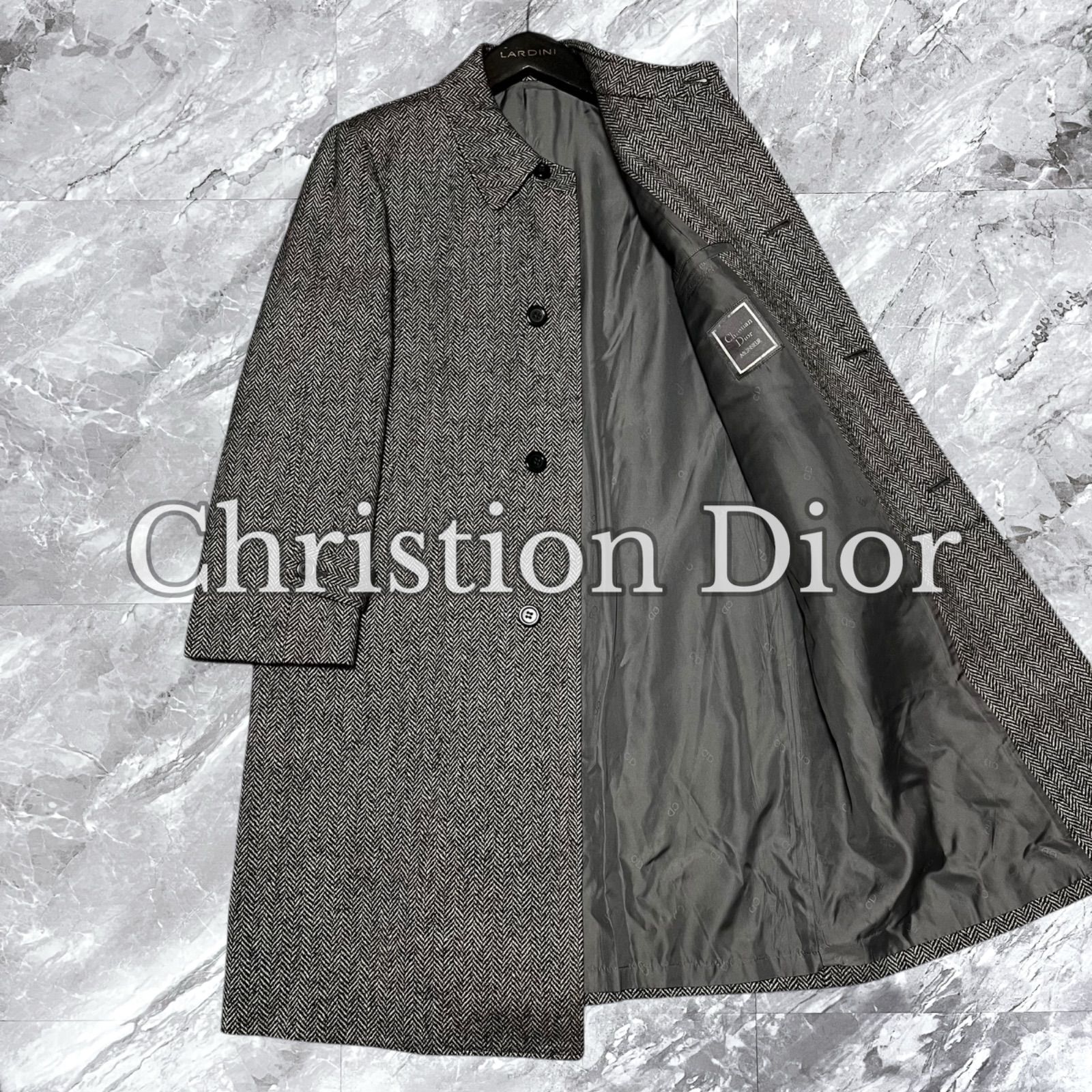 Christian Dior ディオール ステンカラーコート ウールロングコート 美 